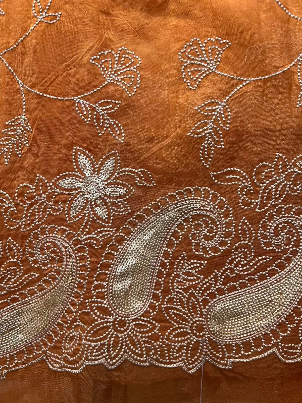 Nayab Organza Suit (Rust)