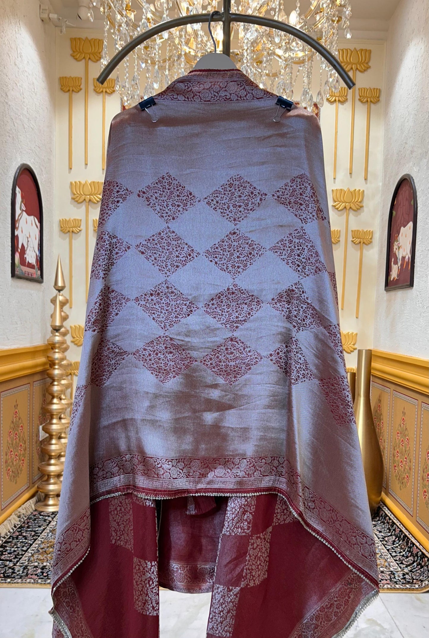 Zarvahana Brocade Suit (Red)