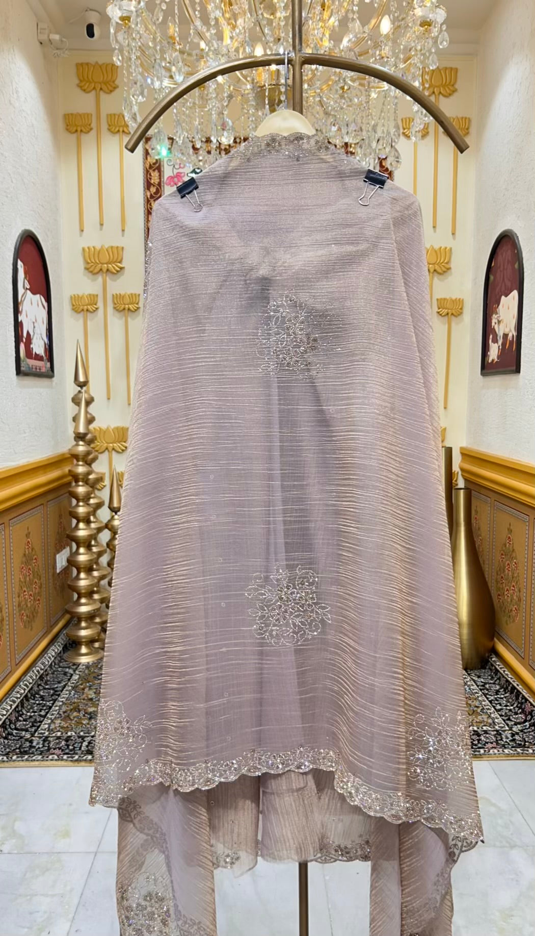 Zehraani Stone Veil Suit (Lavender)