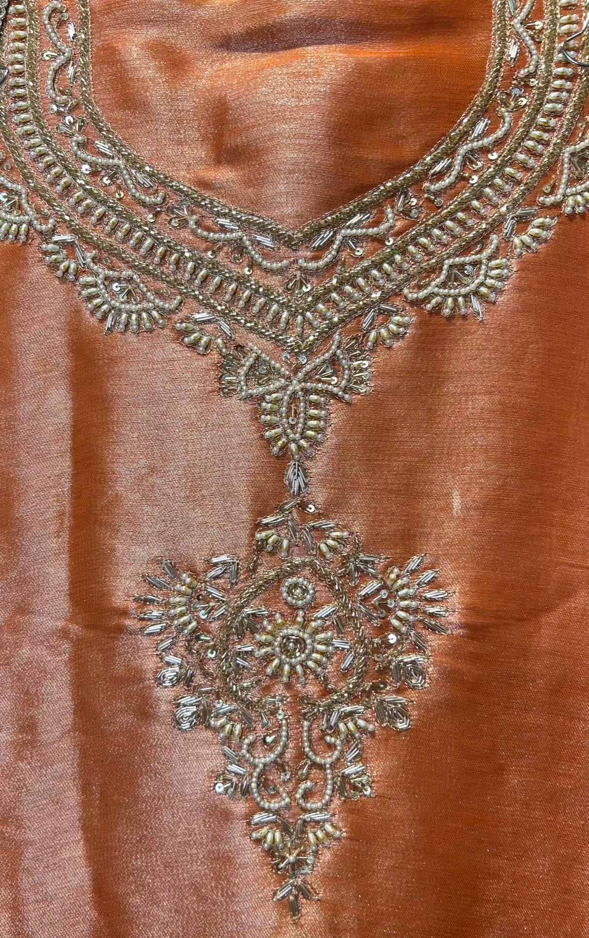 Zarqah Organza Suit (Rust)