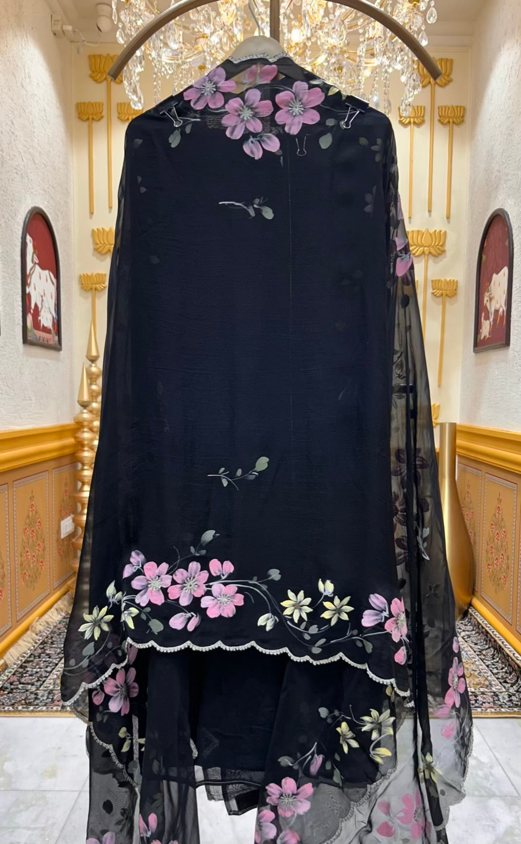 Zayrika Handprint Gota Suit (Black)