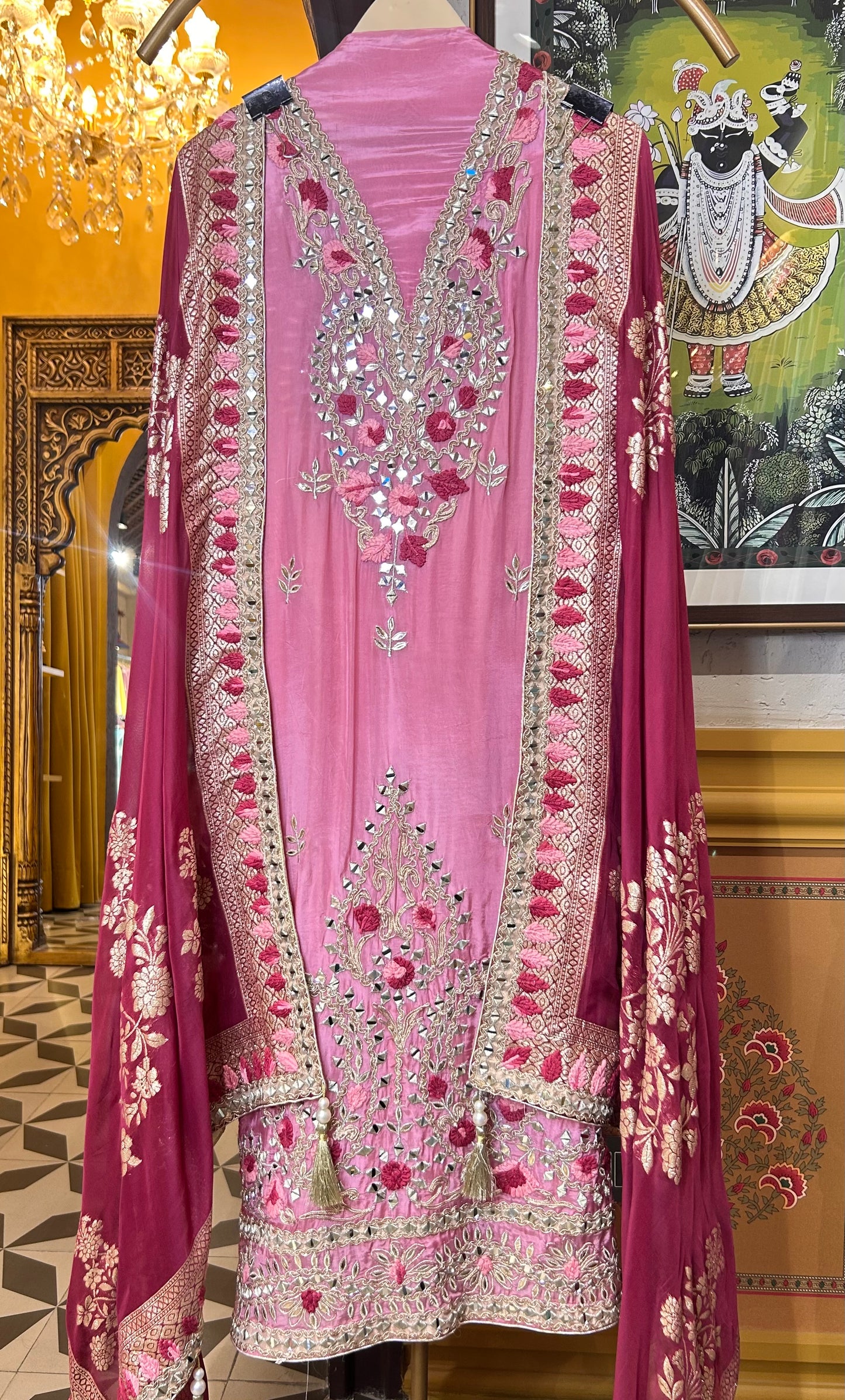 Zarreen Adaa Silk Suit (Pink)