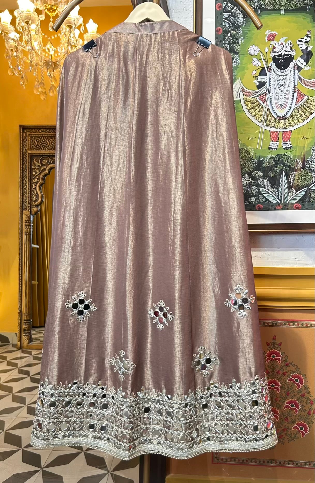 Mehrnaz Organza Skirt Suit (Brown)