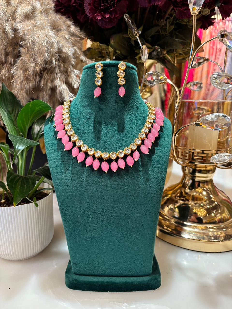Nooraya Stone Kundan Set (Lavender)