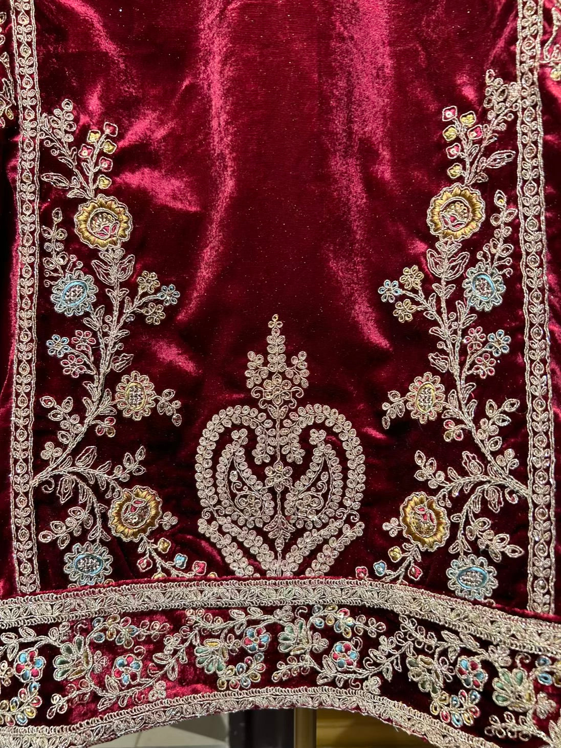 Ruhbaan Velvet Suit (Maroon)