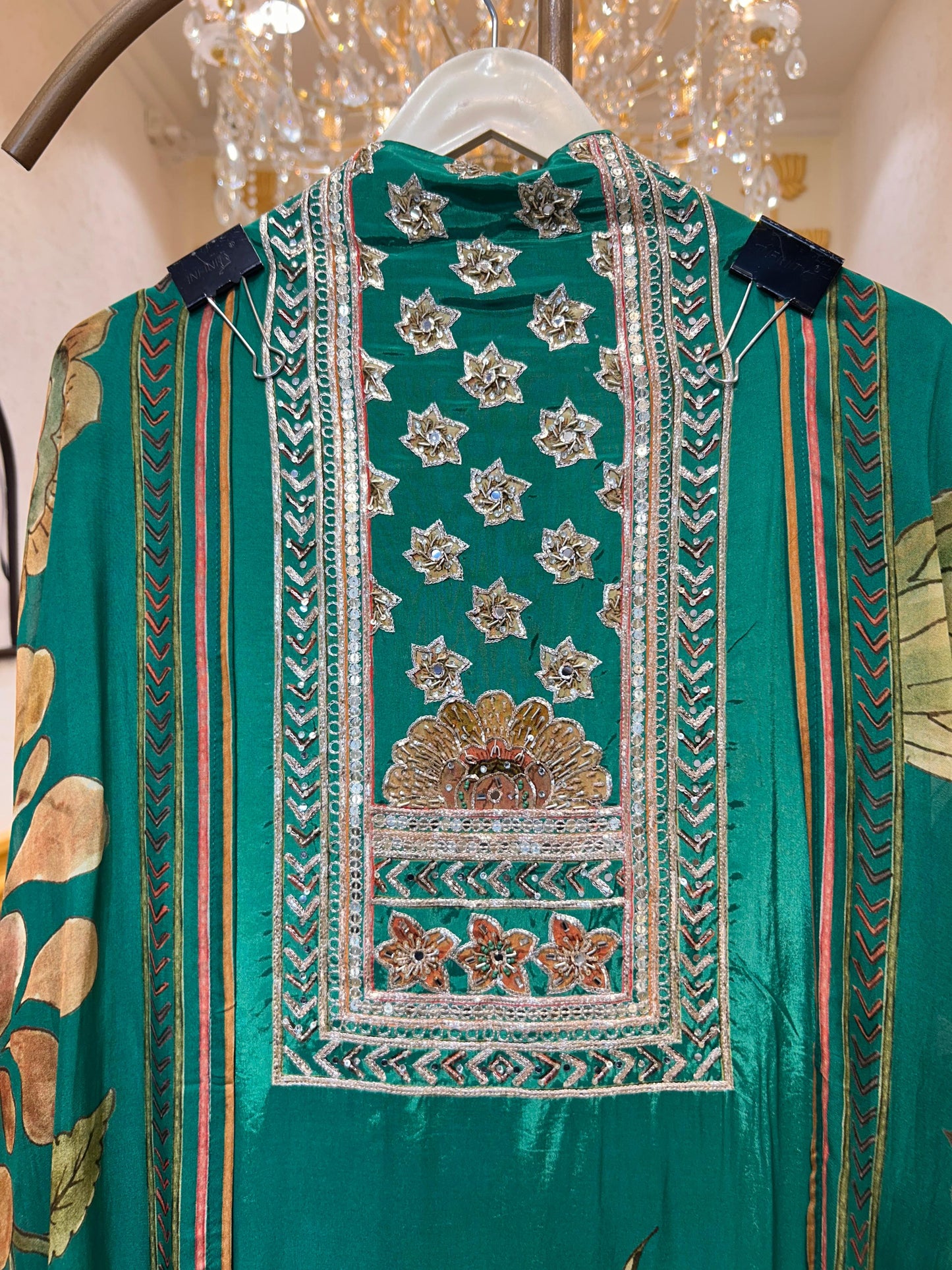 Aarifa Grace Printed Suit (Green)