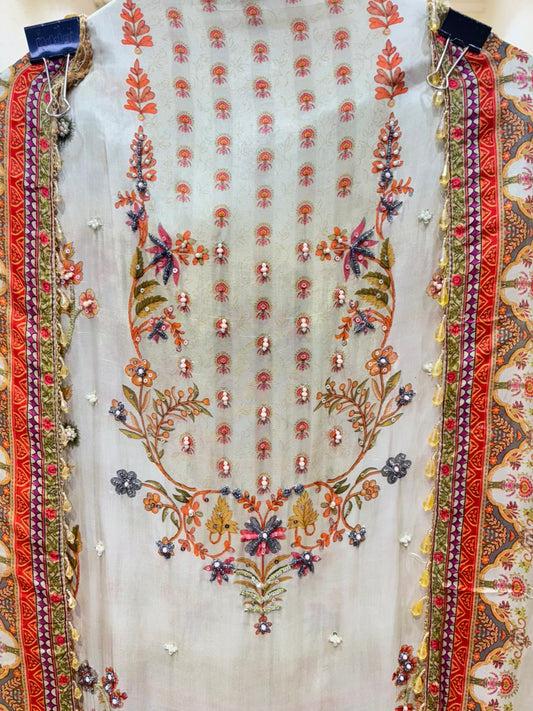 Zarmeen Silk Organza Suit
