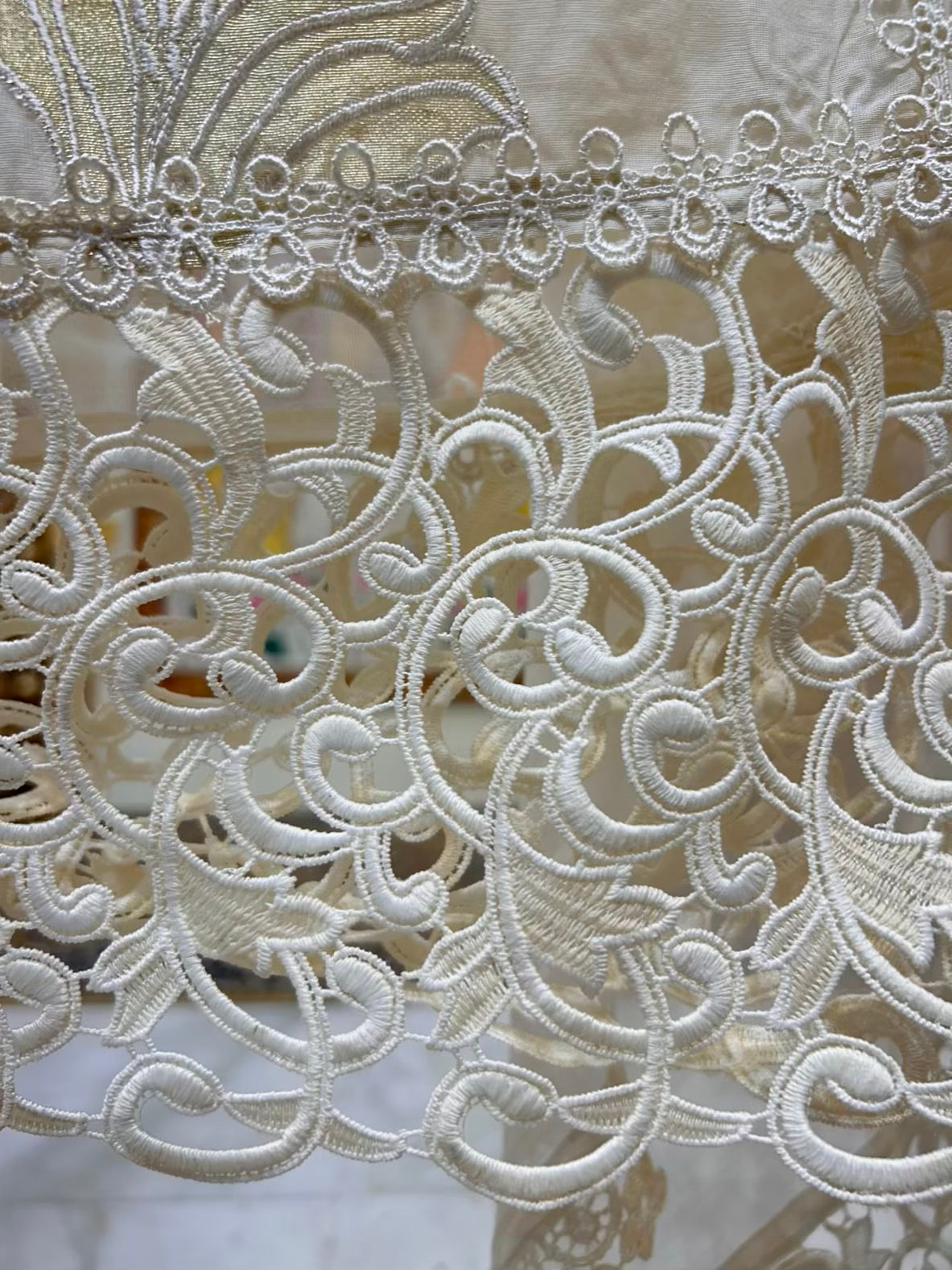Aabira Tissue Appliqué Suit (Ivory)