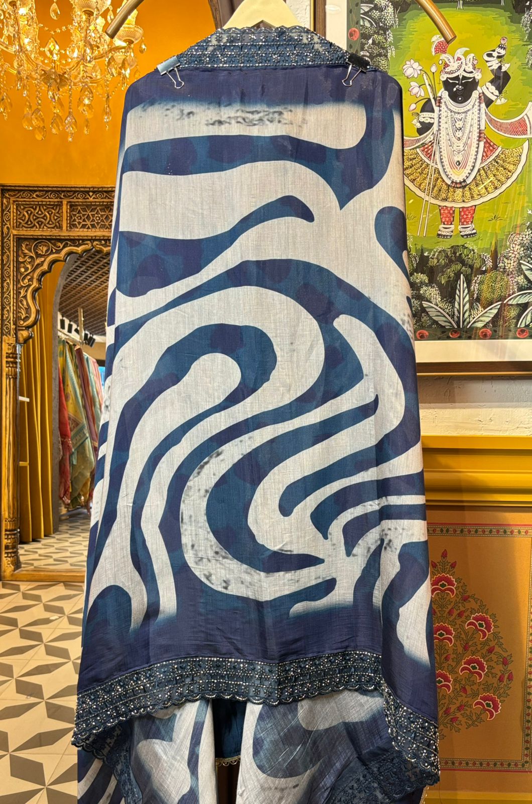 Mehrunisa Silk Suit (Peacock Blue)