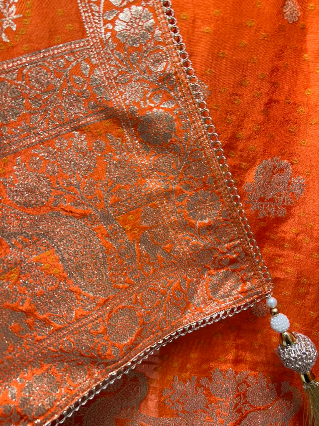Afsara Banarasi Taj Suit (Orange)