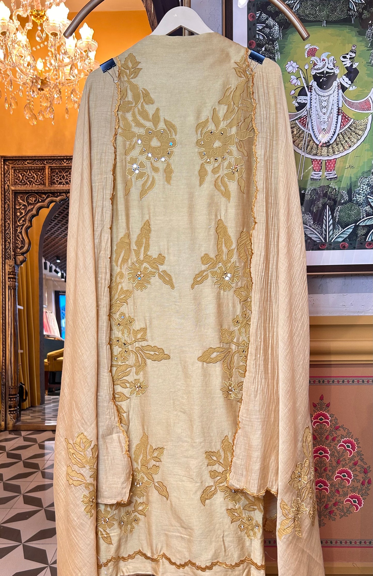 Gulnoor Mul Suit (Yellow)