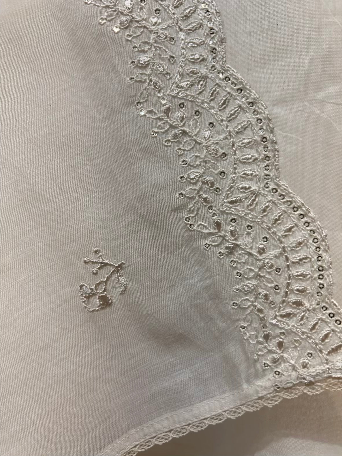 Ishara Mul Chanderi Suit (Ivory)