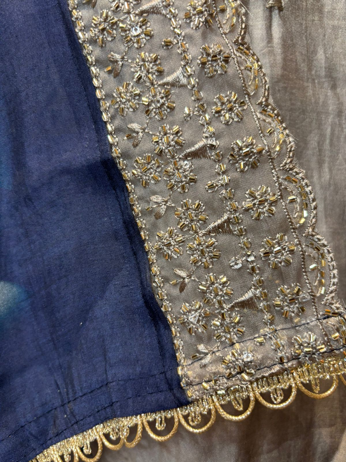 Mehrunisa Silk Suit (Peacock Blue)