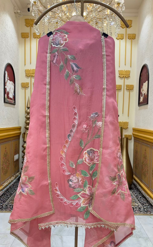 Vrinda Handpaint Organza Suit