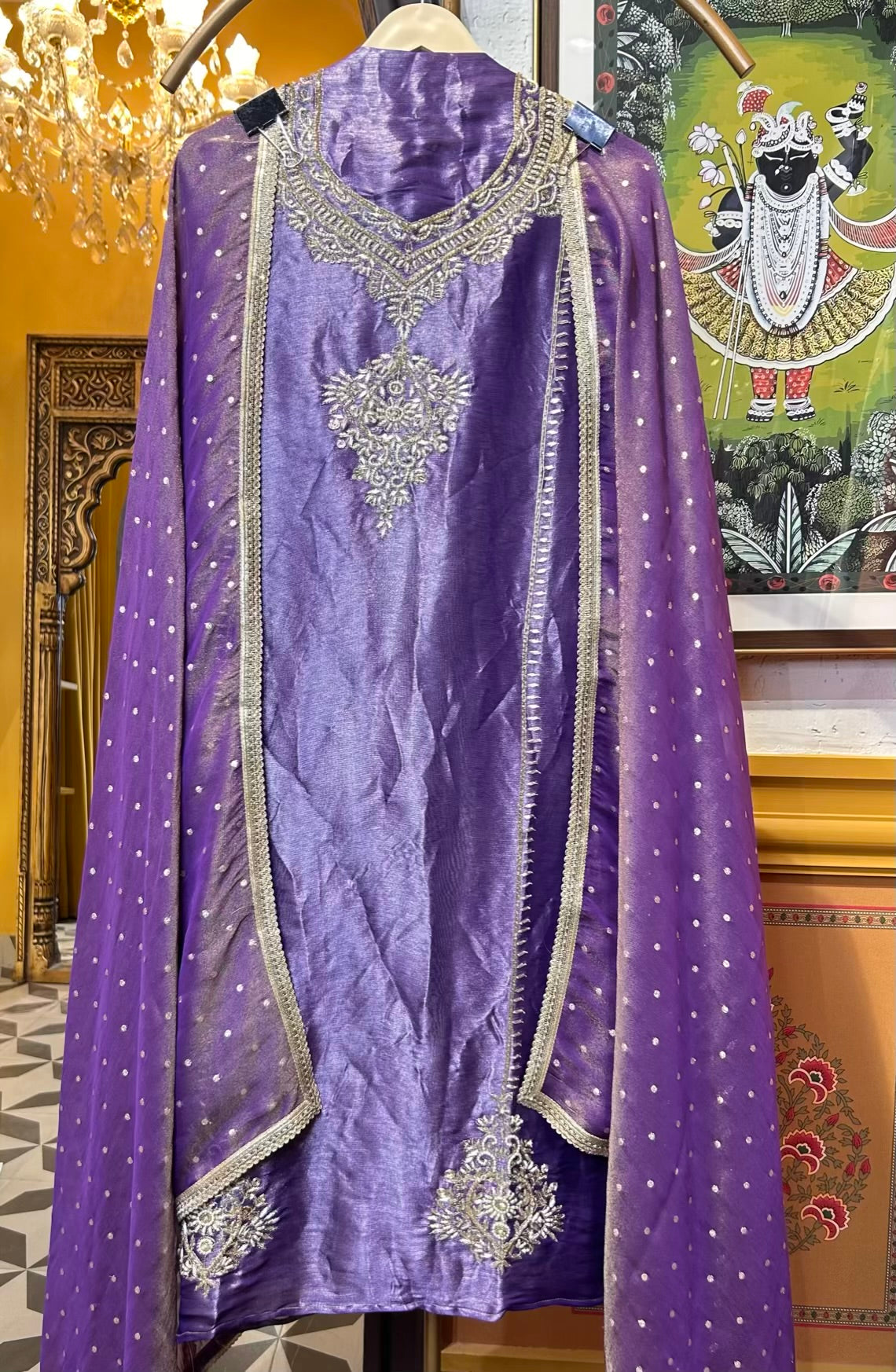 Zarqah Organza Suit (Purple)
