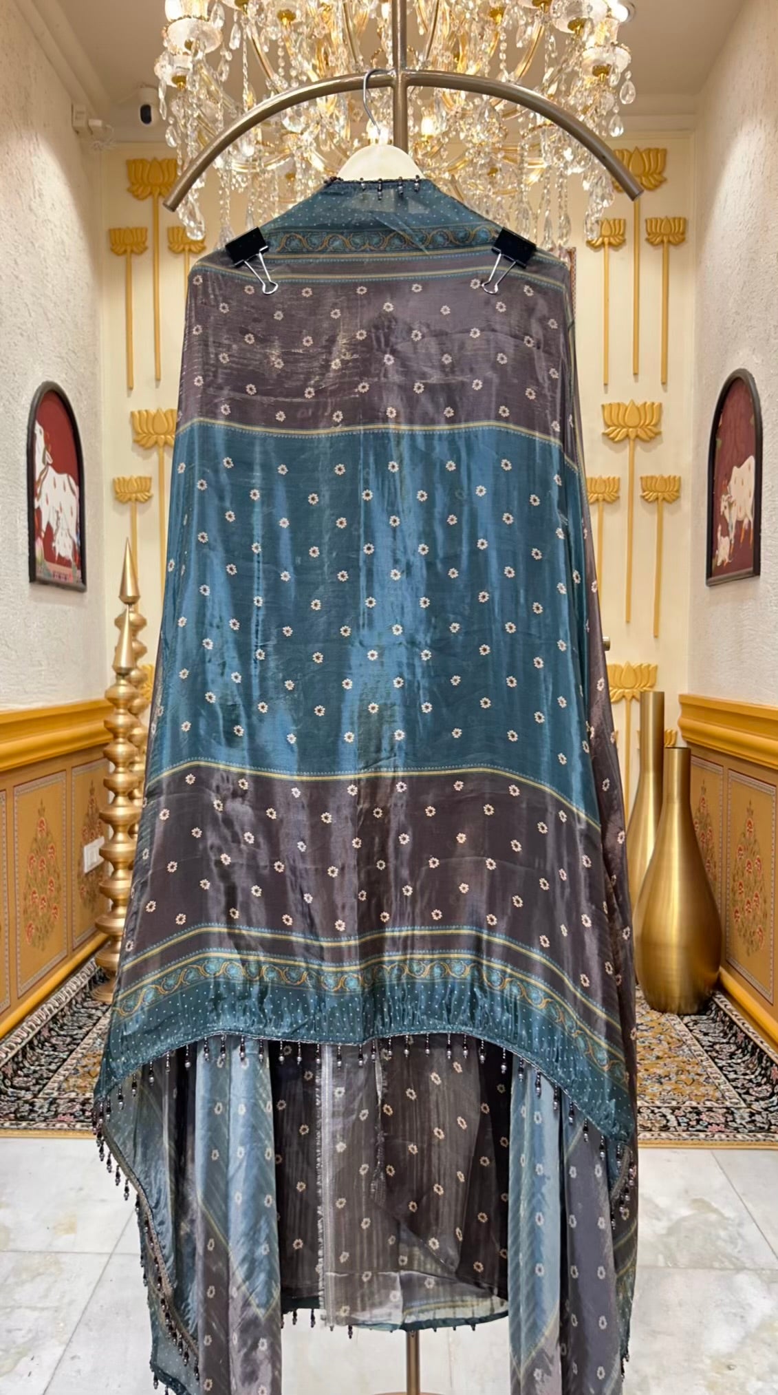 Zaylira Aaina Print Suit (Blue)
