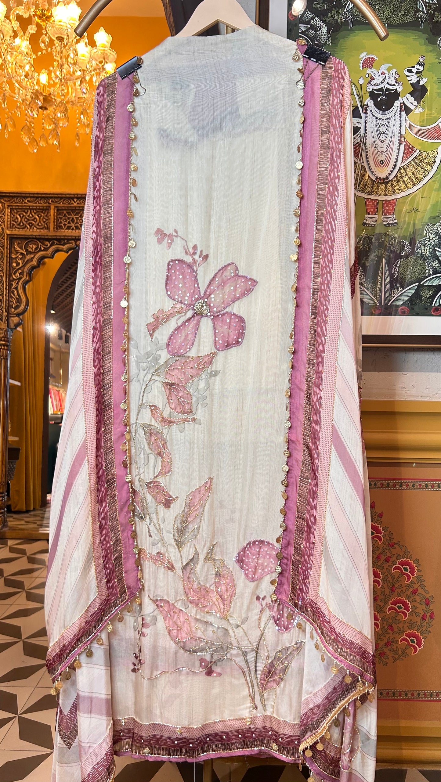 Elayna Organza Suit (Ivory Lavender)