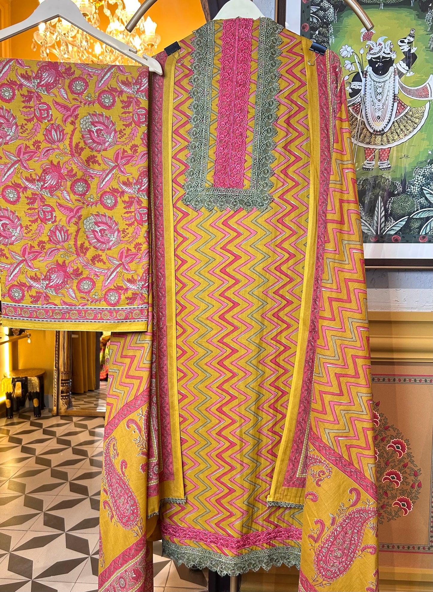Pehra Cotton Suit (Mustard)