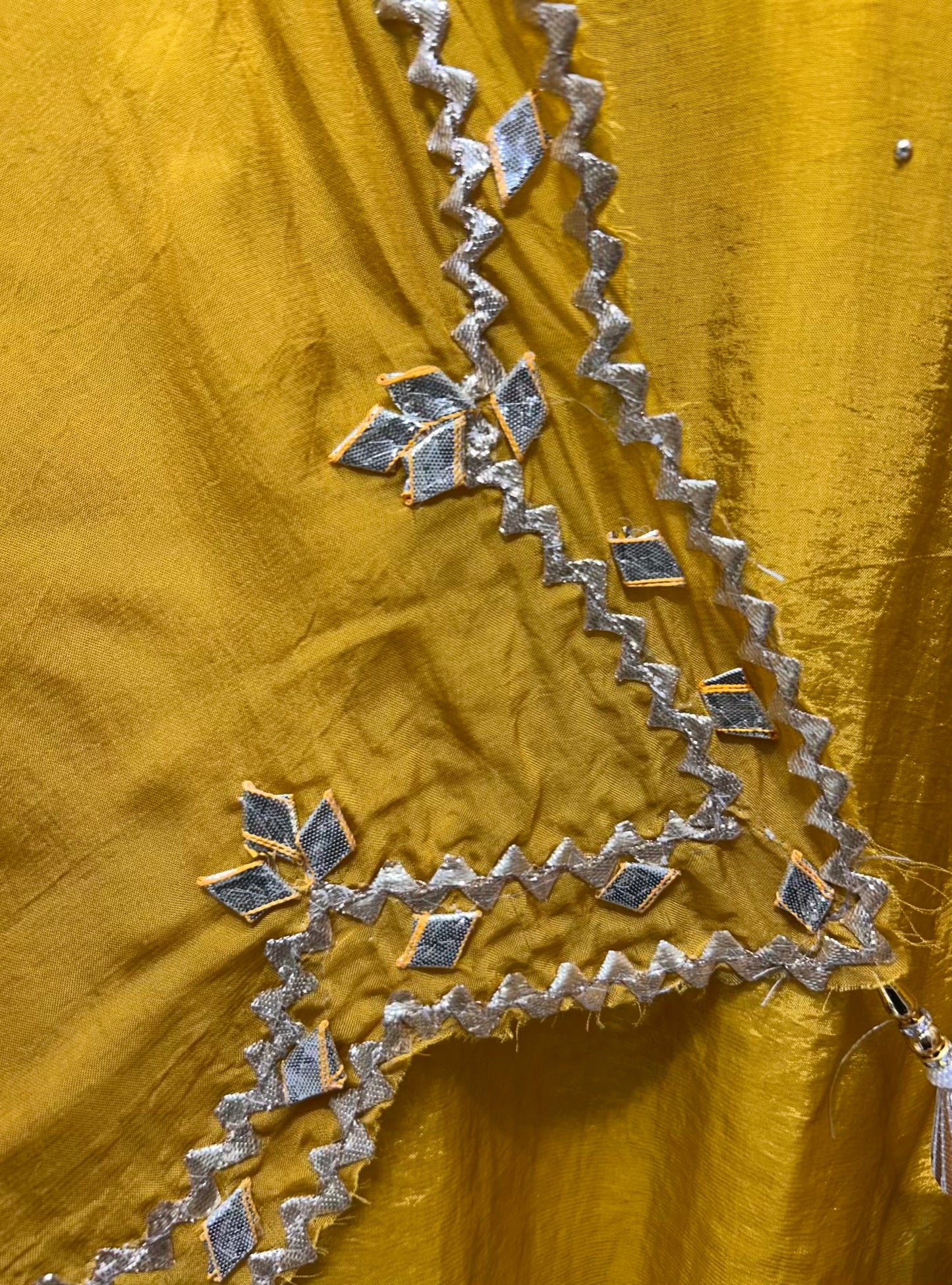 Elina Silk Organza Suit (Mustard)