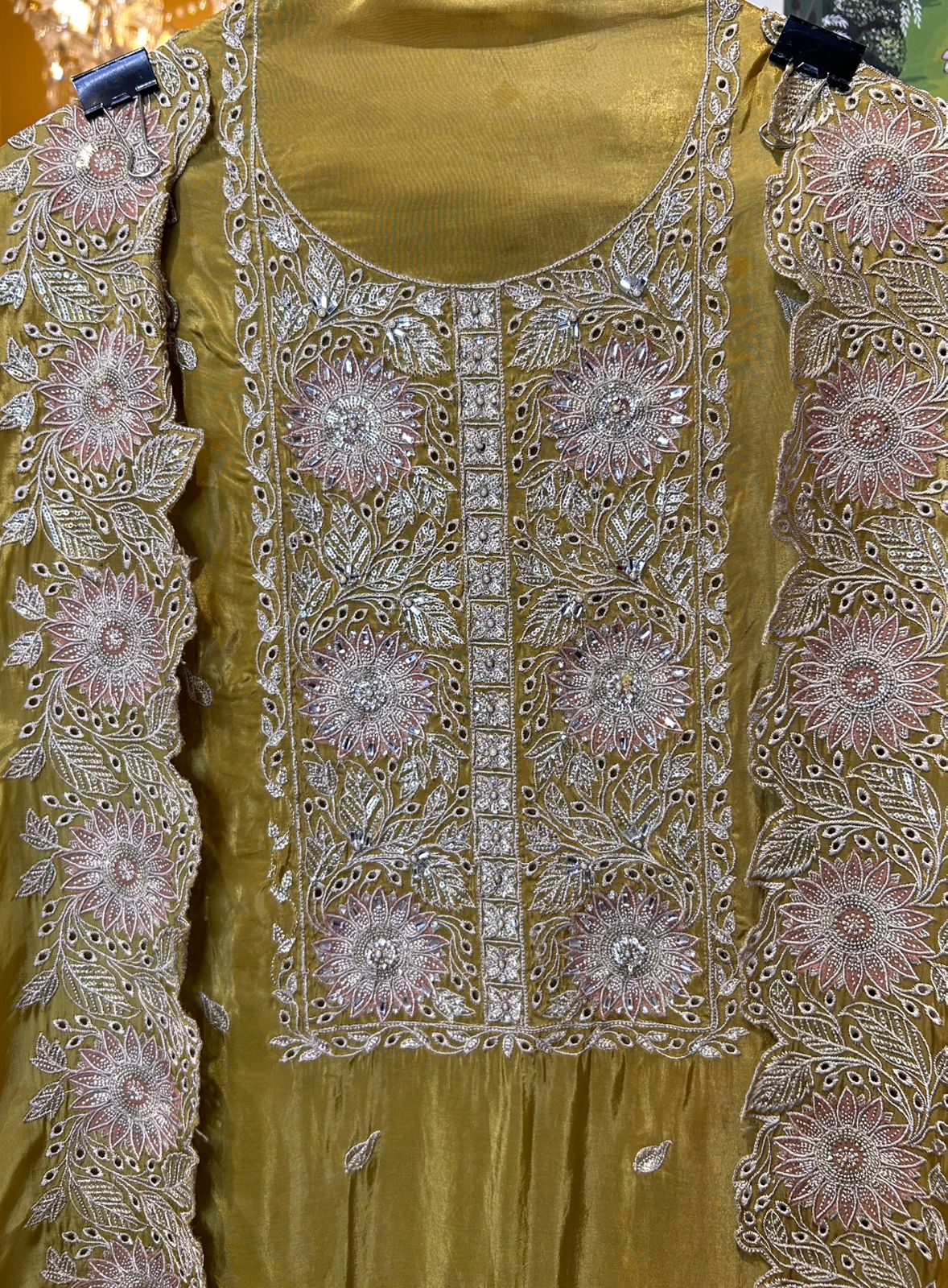 Elnara Silk Organza Suit (Mustard)