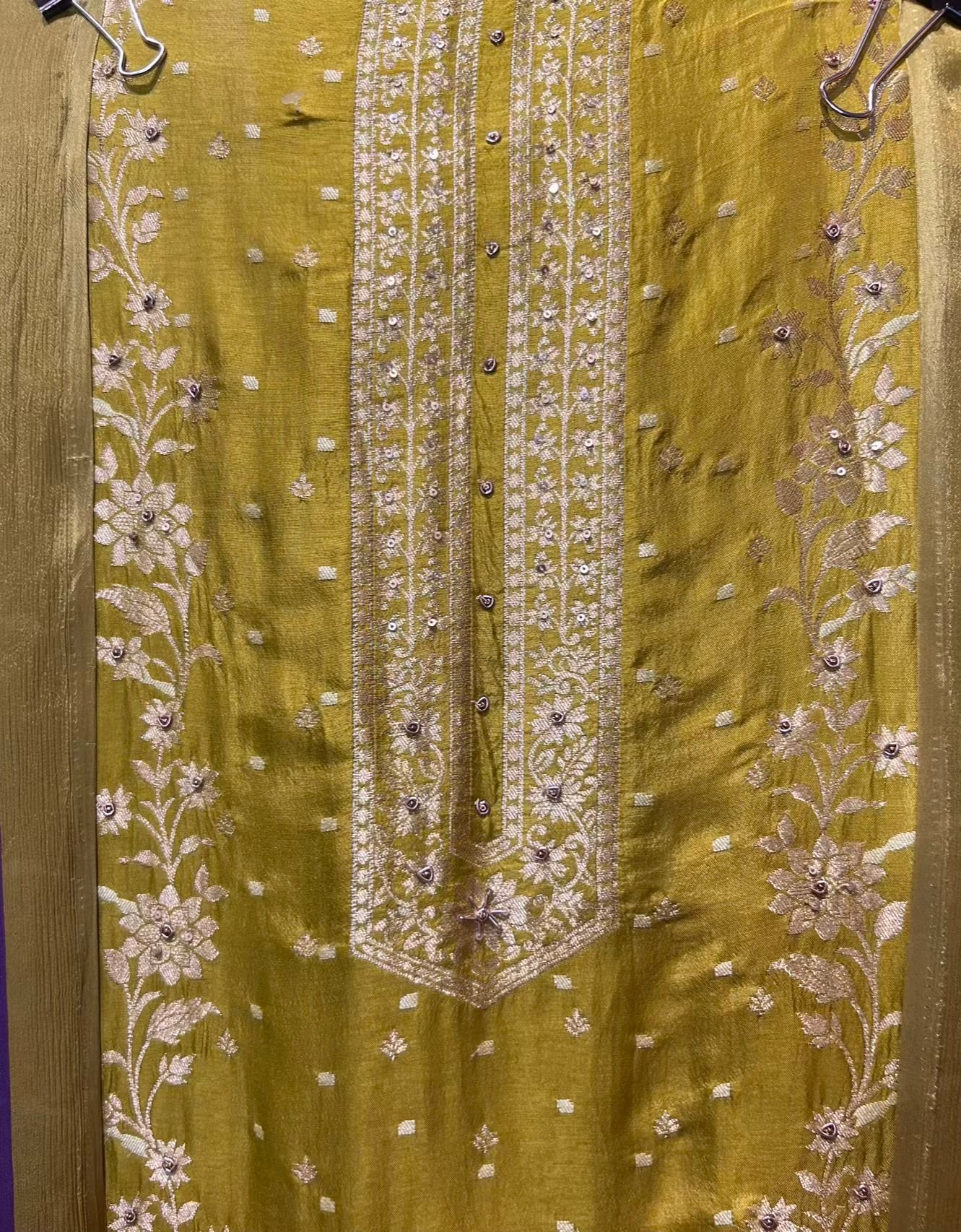 Ruzina Silk Suit (Mustard)