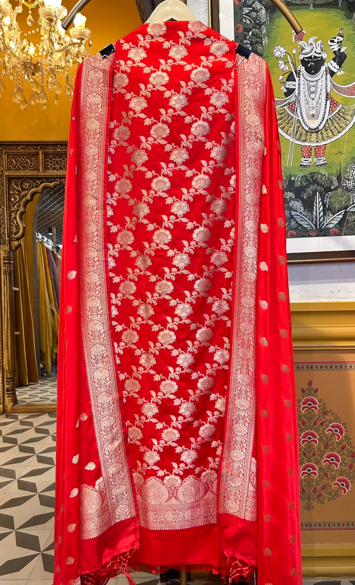 Zarposh Banarasi Suit (Red)