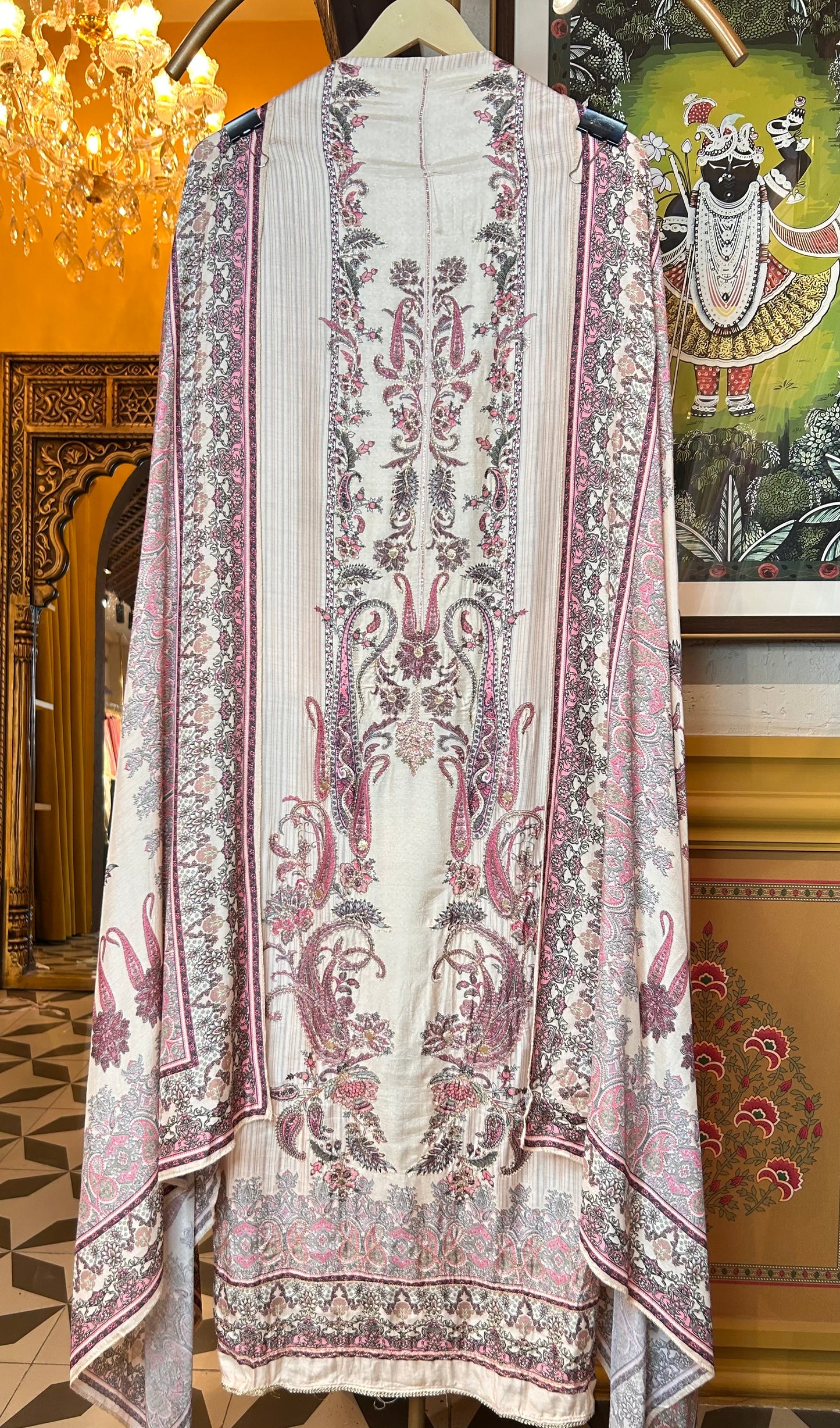 Naureen Muslin Suit (Ivory)