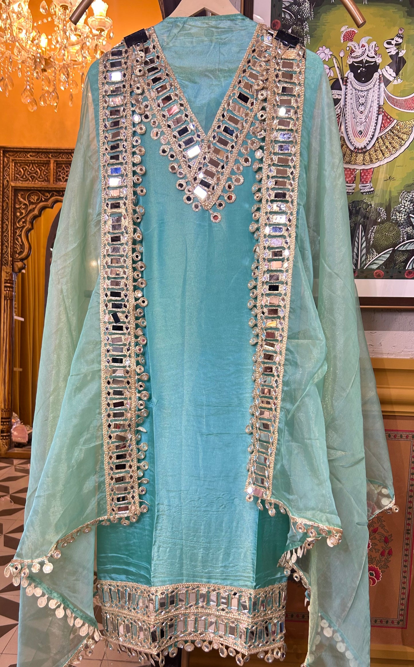 Shazeen Organza Suit (Blue)