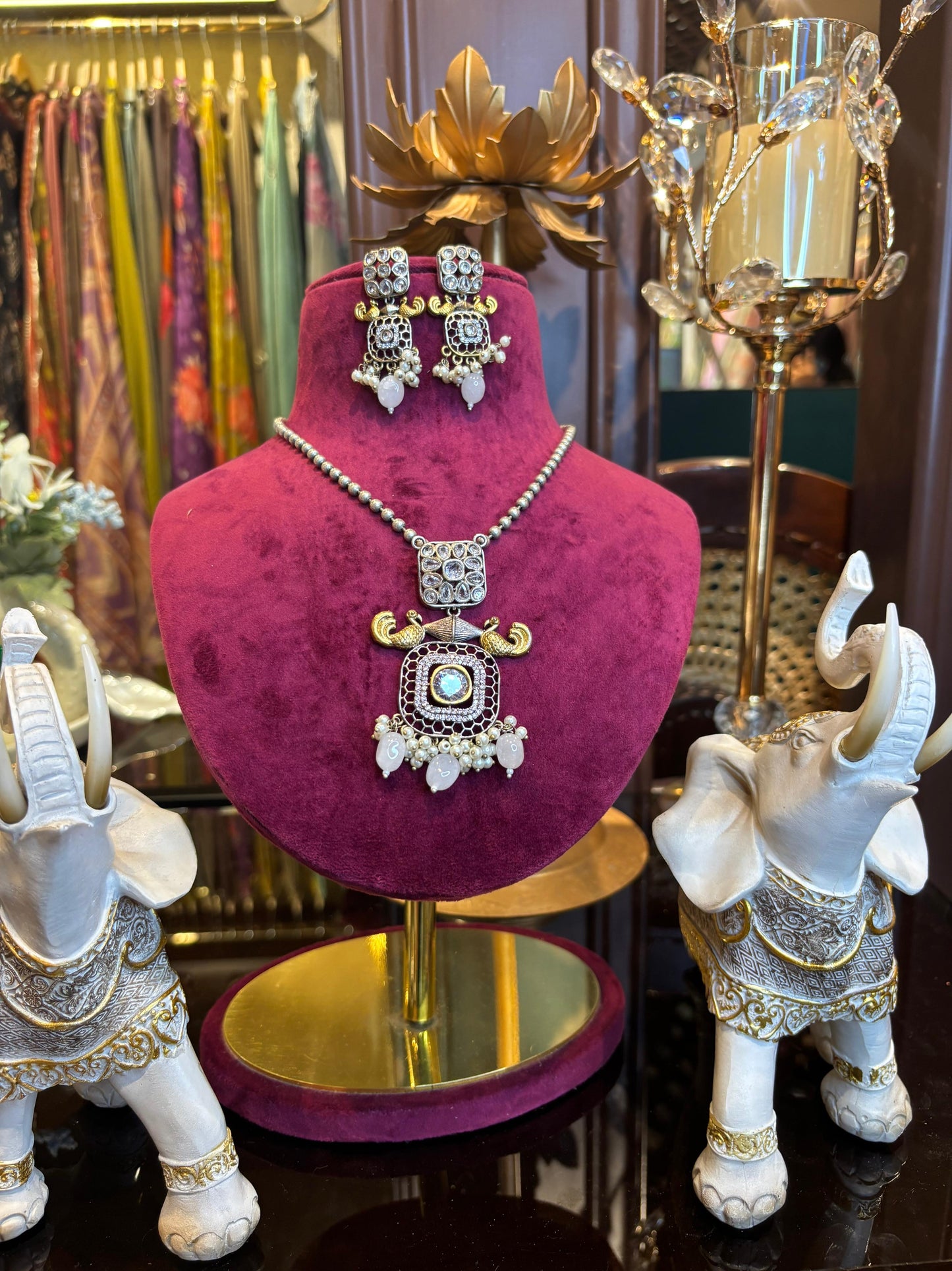 Ruhaniya Polki Set (White)