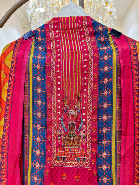 Mehrzoya Mul Chanderi Suit