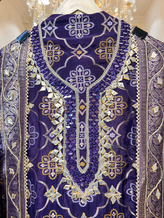 Meher Bandhej Suit (Purple)