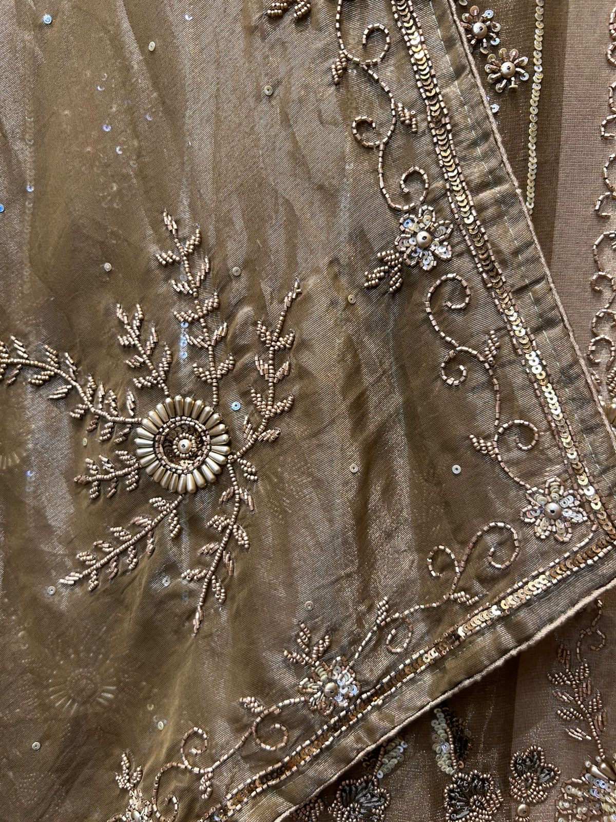 Chaandbaliyaa Organza Suit (Beige)