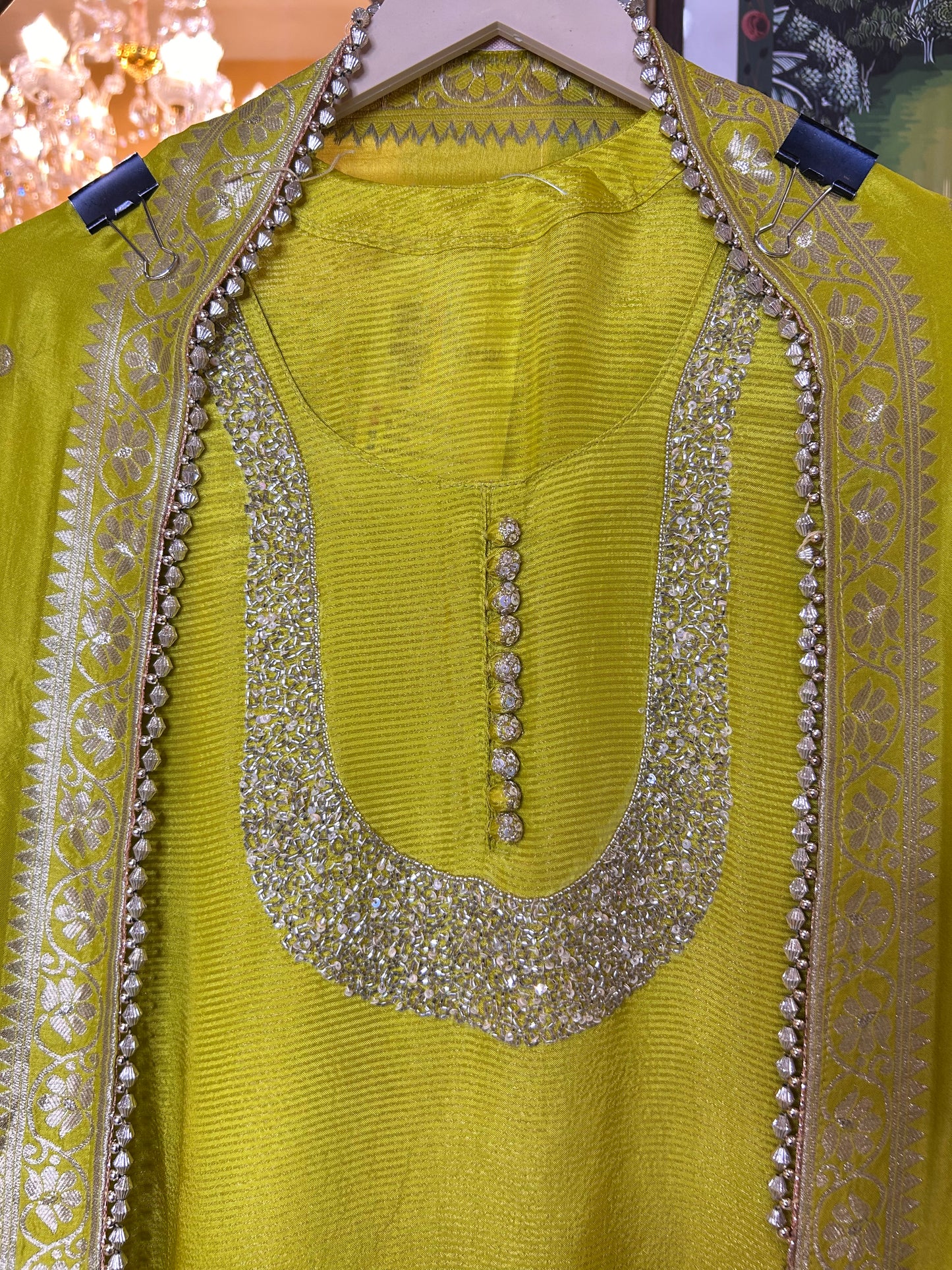 Saaz-e-Shimmer (Lemon Green)