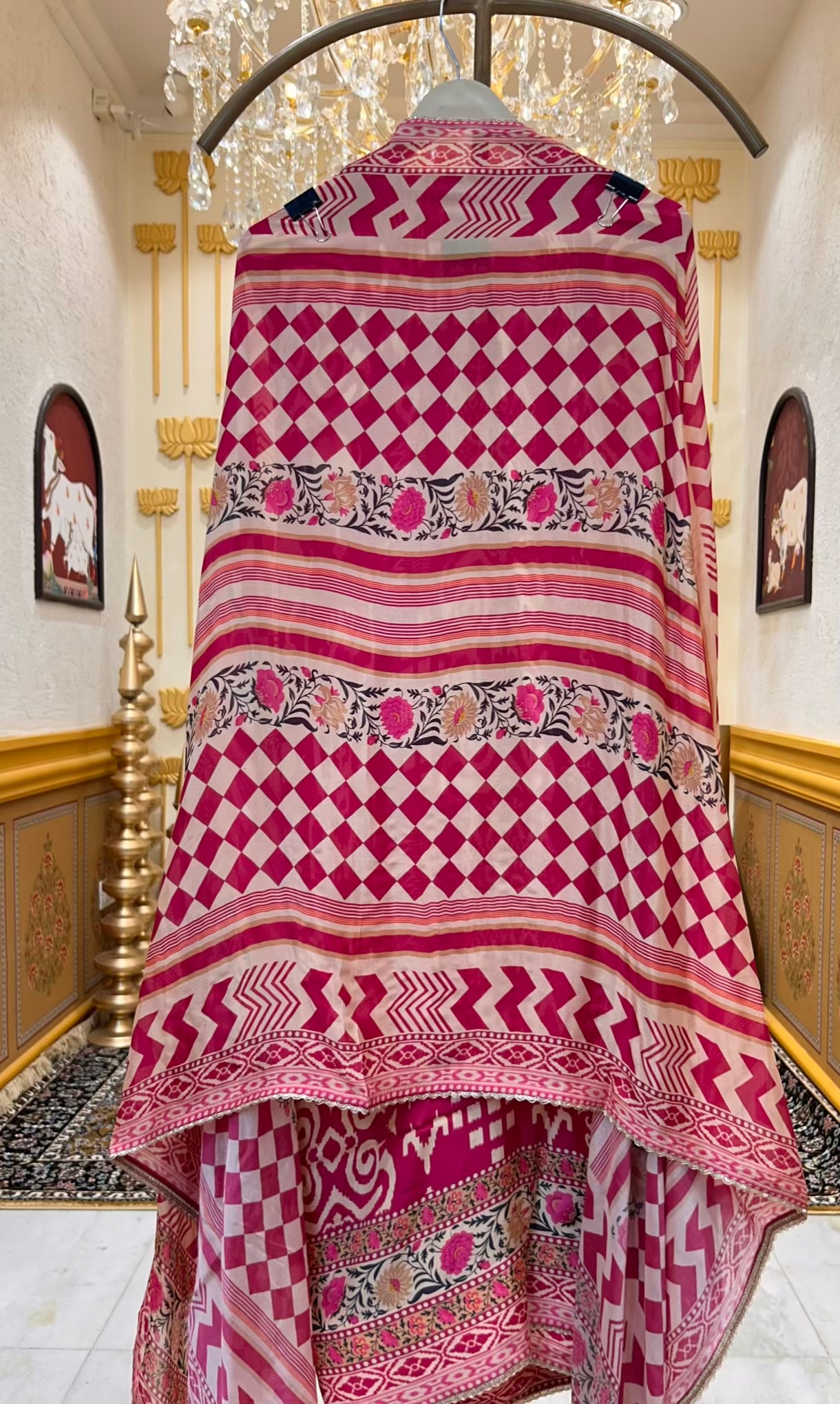 Sarvani Ikkat Tara Suit (Pink)