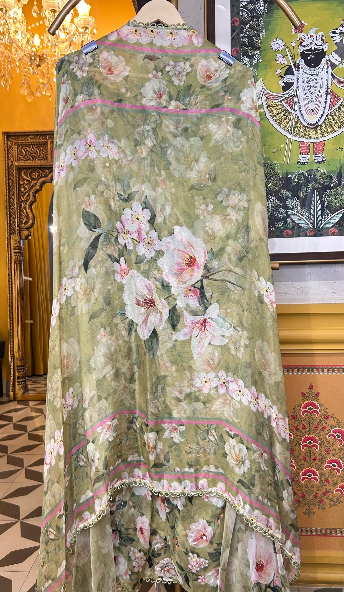 Zahira Organza Suit (Green)