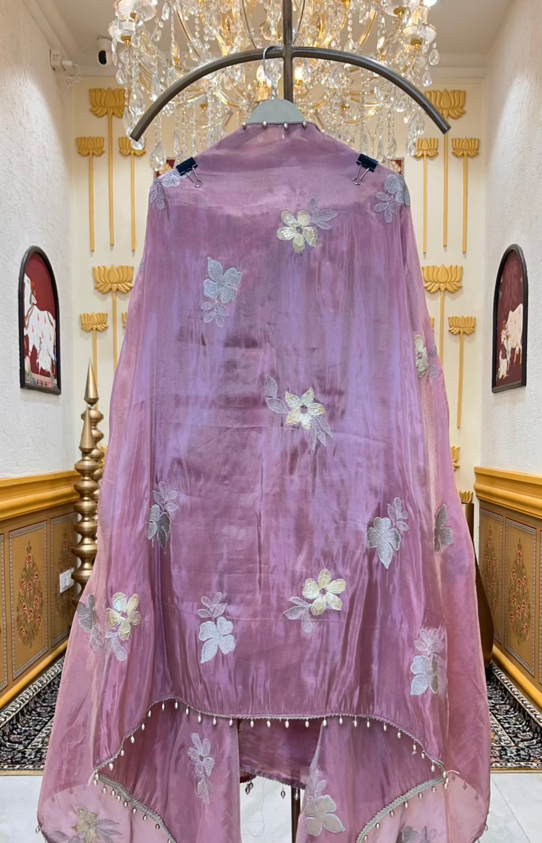 Rehma Gota Shimmer Suit (Pink)
