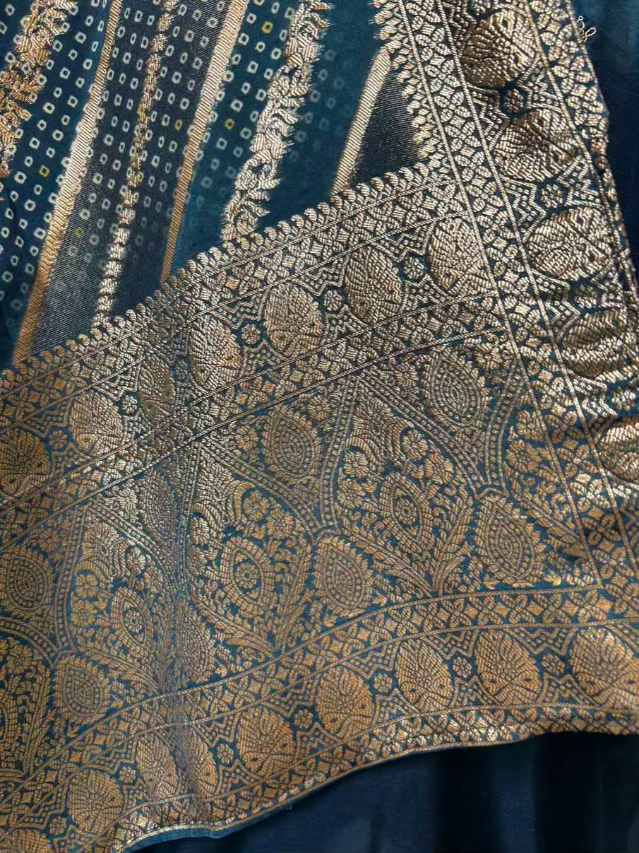 Ziyaara Silk Suit (Peacock Blue)