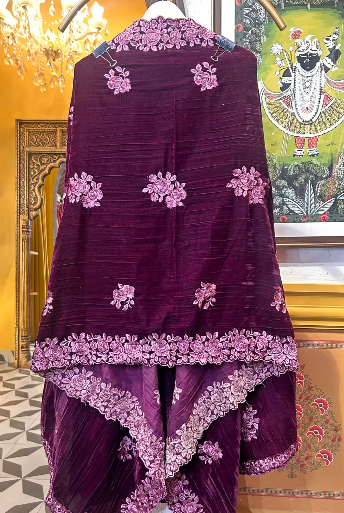Afsar-E-Velvet Suit (Purple)