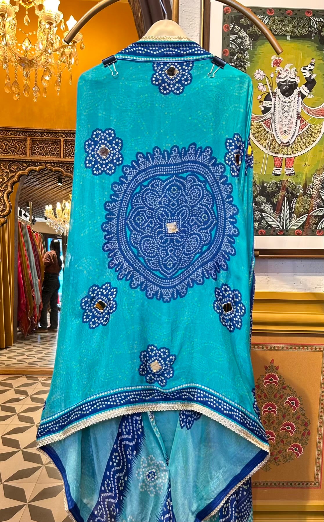 Mahveen Organza Suit (Turquoise)