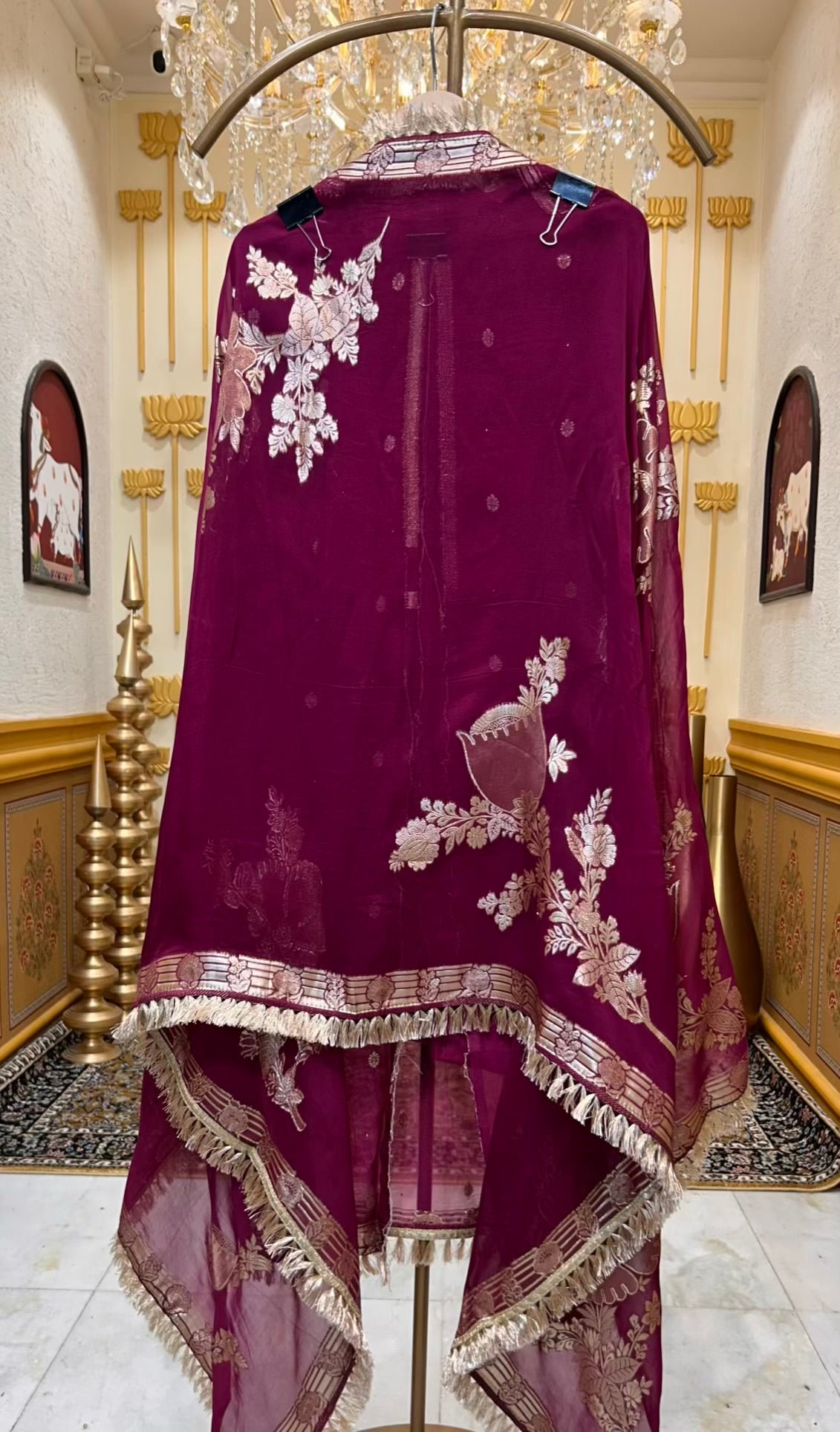 Shahvira Gota Mahal Suit (Wine)