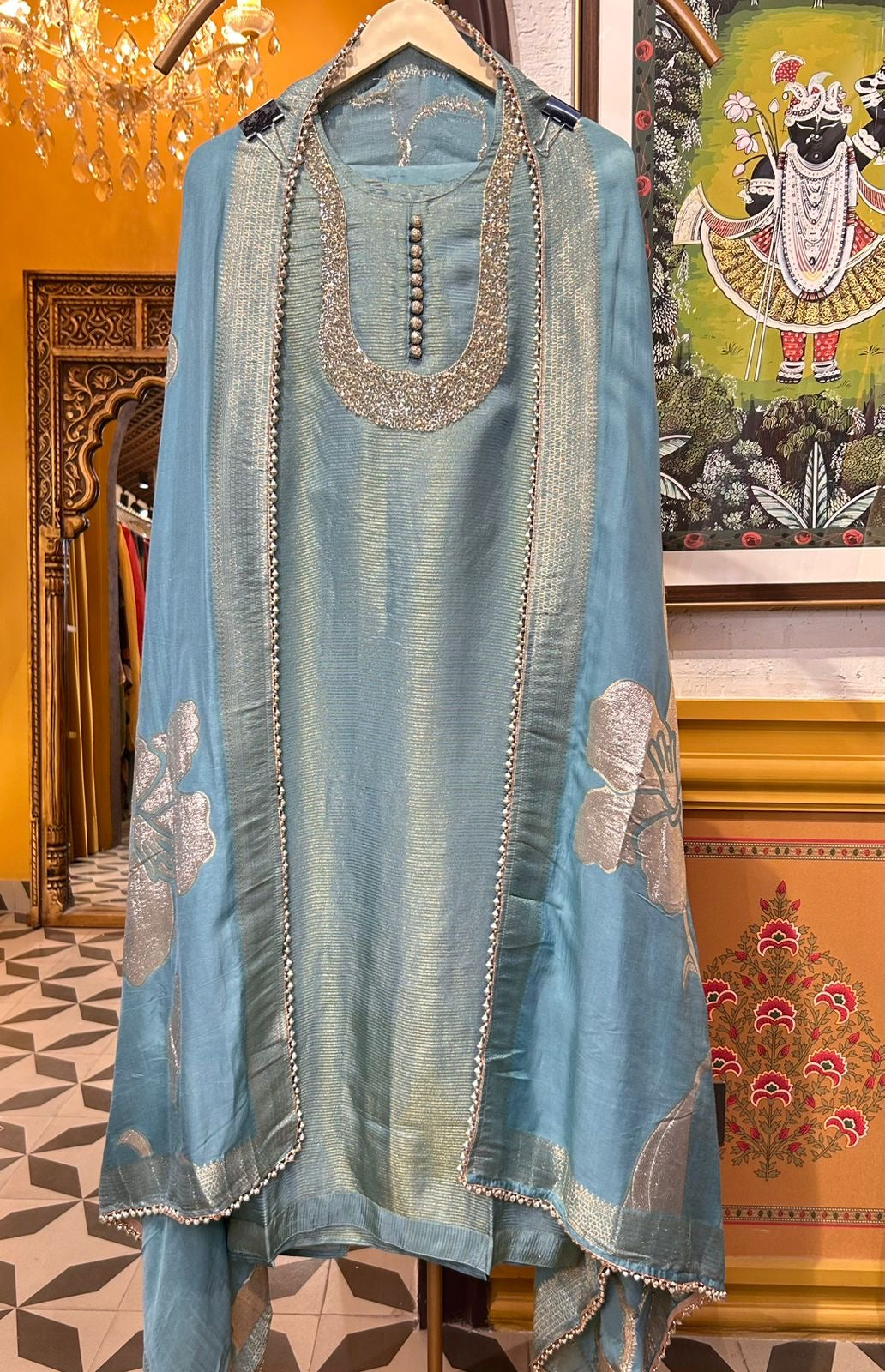 Zarice Organza Suit (Green)