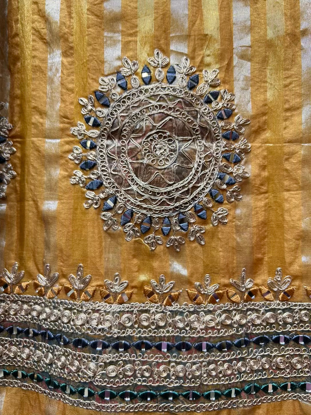 Arzoo Organza Suit (Mustard)