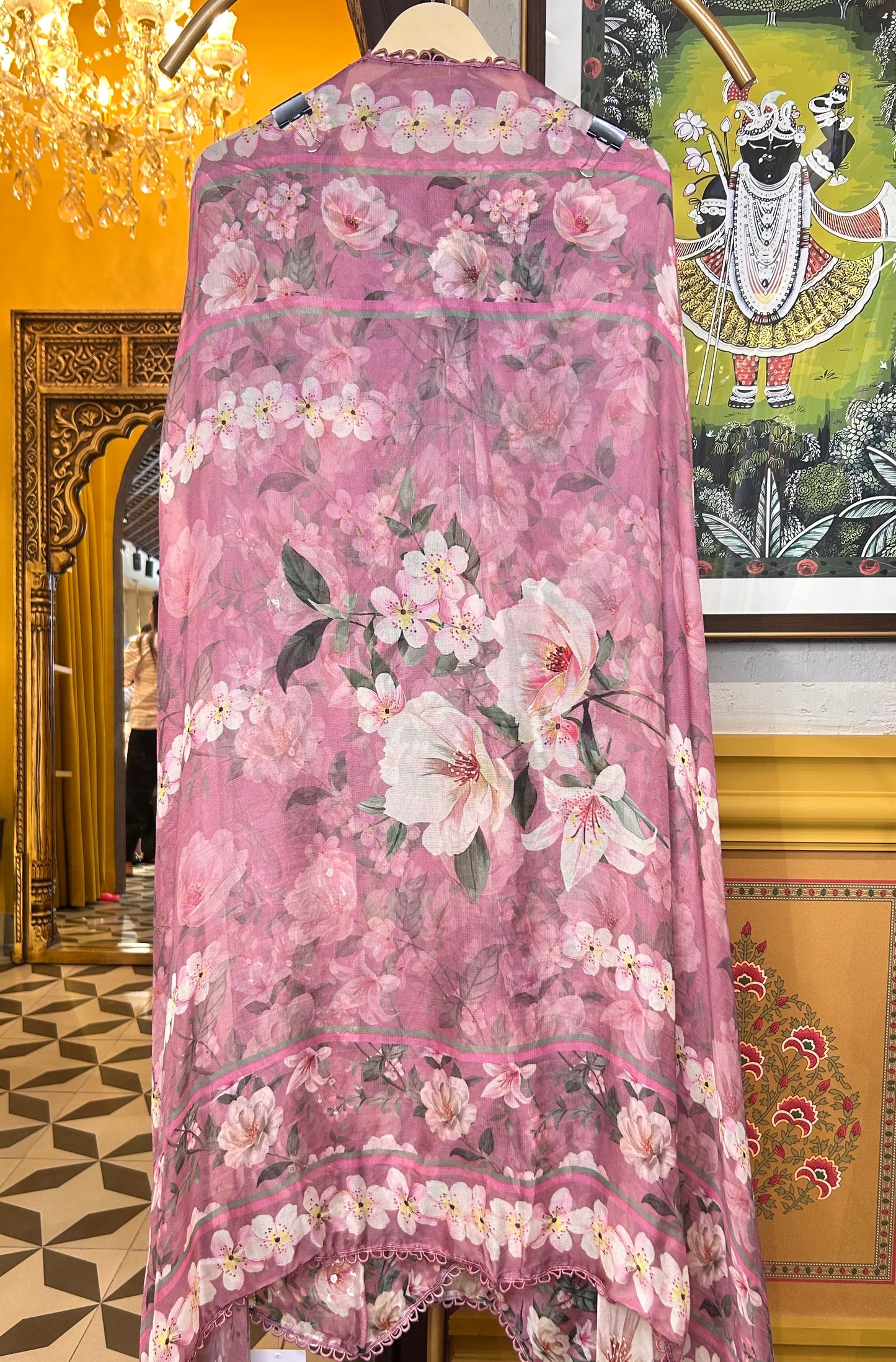 Zahira Organza Suit (Pink)