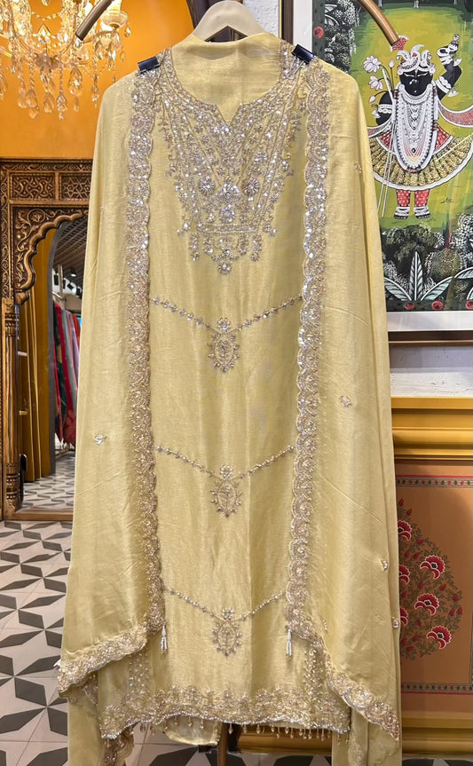 Fariyara Organza Suit (Yellow)