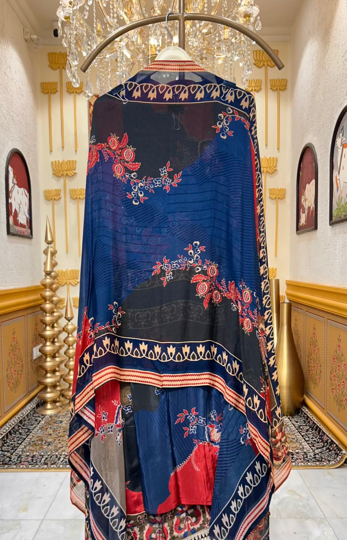 Zayleena Silk Veil Suit (Blue)