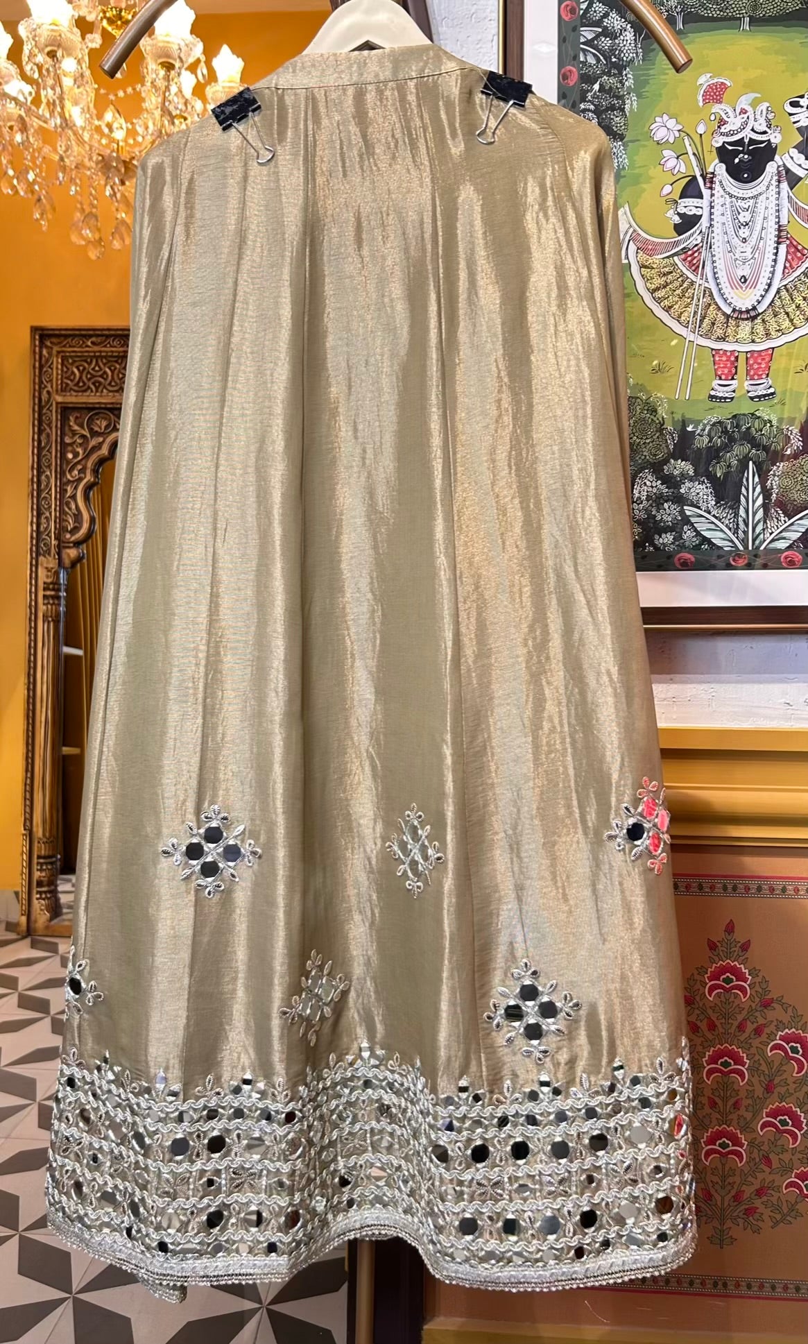 Mehrnaz Organza Skirt Suit (Green)