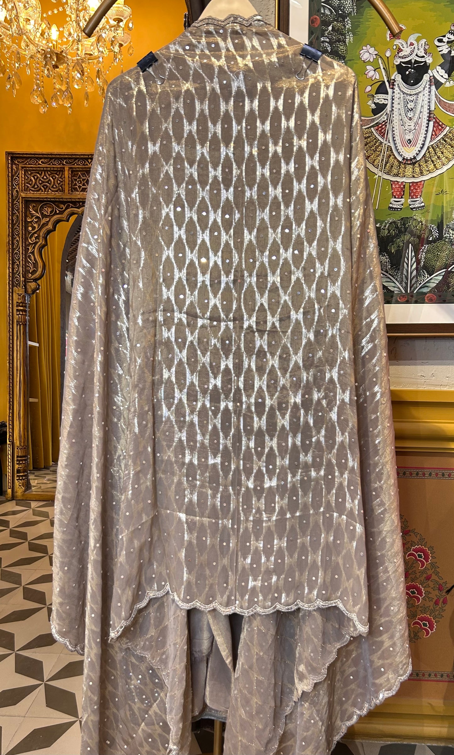 Chandbali Organza Suit (Beige)