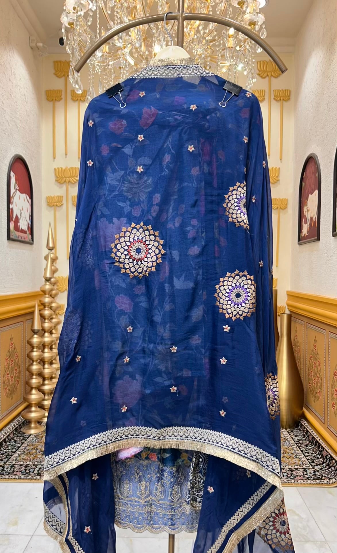 Mehnaz Ghera Élan Suit (Peacock Blue)
