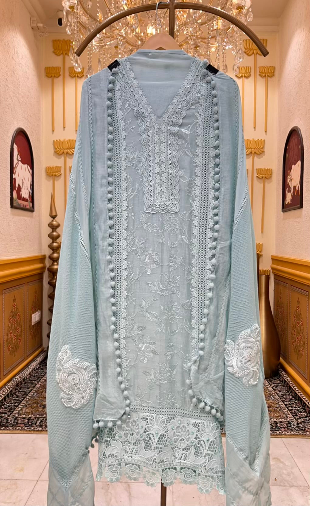 white christmas dresses Mayra Crochet Mirror Mul Suit – Vastra Official
