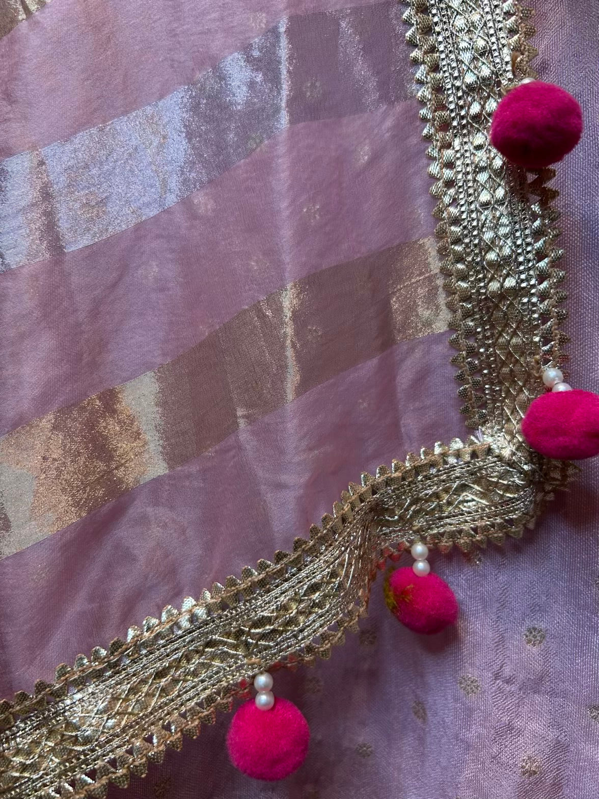 Mehvaira Organza Suit (Pink)